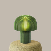 Modern Mushroom Green Table Lamp – Dimmable LED, Handcrafted in LA