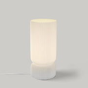 Modern Ribbed Pillar Table Lamp – Dimmable LED, Made in Los Angeles